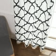 thumbnail image 3 of Quality Home Oxford Basketweave Reverse Moroccan Print Curtains – Stainless Steel Nickel Grommet Top – Black – 52"W x 96"L - (Set of 2 Panels), 3 of 4