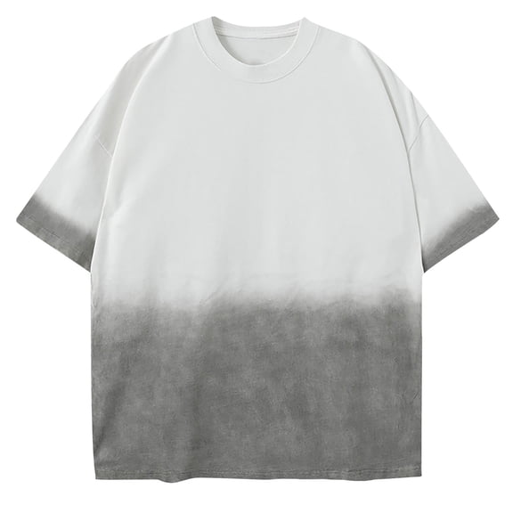 Aursykel Breathable Cotton Tee Top for Men Baggy Loose Short Sleeve T Shirt Comfy Crew Neck Solid Color Tshirt