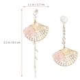 thumbnail image 4 of 1 par de pendientes en forma de abanico Pearas Pendientes largos Joyas para mujeres creativas, 4 of 4