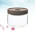 thumbnail image 4 of 350ML Wooden Lid Candy Jar High Borosilicate Transparent Glass Storage Tank Portable Food Grain Container (9x7.5cm), 4 of 8