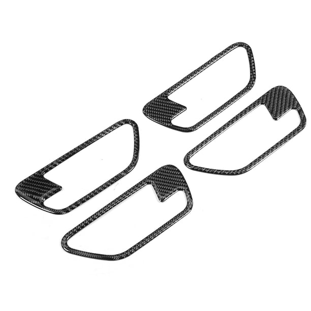 Cubierta de manija de puerta interior, 4 piezas de fibra de carbono para conducción a la izquierda, cubierta de manija de puerta interior de fibra de carbono, ajuste para 3 Series F30 2013-2018