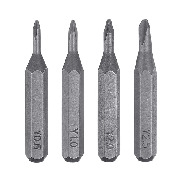 Juego de 4 piezas de puntas de destornillador Tri Wings Uxcell 5/32" Hex Magnético Cabeza en Y de 3 Puntos Acero S2