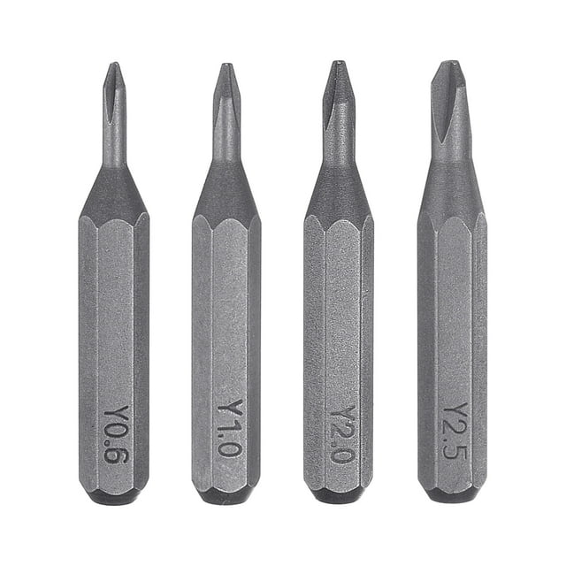 Juego de 4 piezas de puntas de destornillador Tri Wings Uxcell 5/32" Hex Magnético Cabeza en Y de 3 Puntos Acero S2