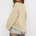 thumbnail image 5 of Lumtrix Women's Oversized Sweatshirt Long Sleeve Crewneck Cotton Fall Workout Pullover Tops Loose Fit Hoodie Y2K Clothes Beige S, 5 of 5