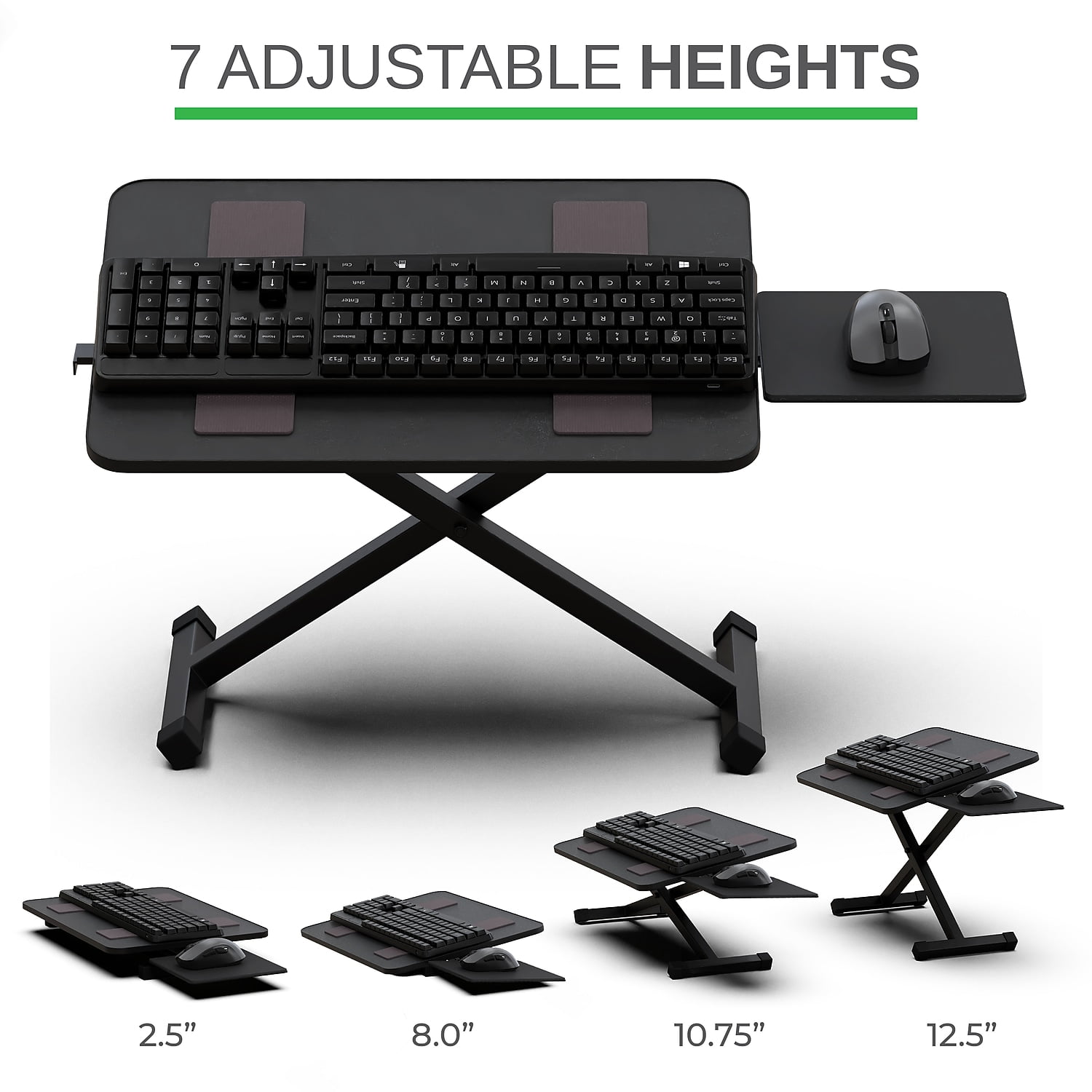 Adjustable Keyboard Stand for Desk – Height Adjustable Keyboard Riser with Negative Tilt for Ergonomic Typing Comfort, Wrist-Friendly Keyboard and Mouse Platform