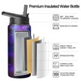 thumbnail image 2 of Galaxy Insulated Water Bottle with Straw & Cleaning Brush – 18oz | Leakproof, BPA-Free, 304 Stainless Steel, Wide Mouth, Travel Mug for Car, Gym, Office, Starry, Christmas Thanksgiving Gift, 2 of 5