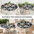 thumbnail image 7 of Black Christmas Snowflake Pattern Round Fitted Tablecloth with Elastic Edge,Dining Table Cover Waterproof,Outdoor Round Tablecloth for Camping,Dining,Indoor and Outdoor, 7 of 7