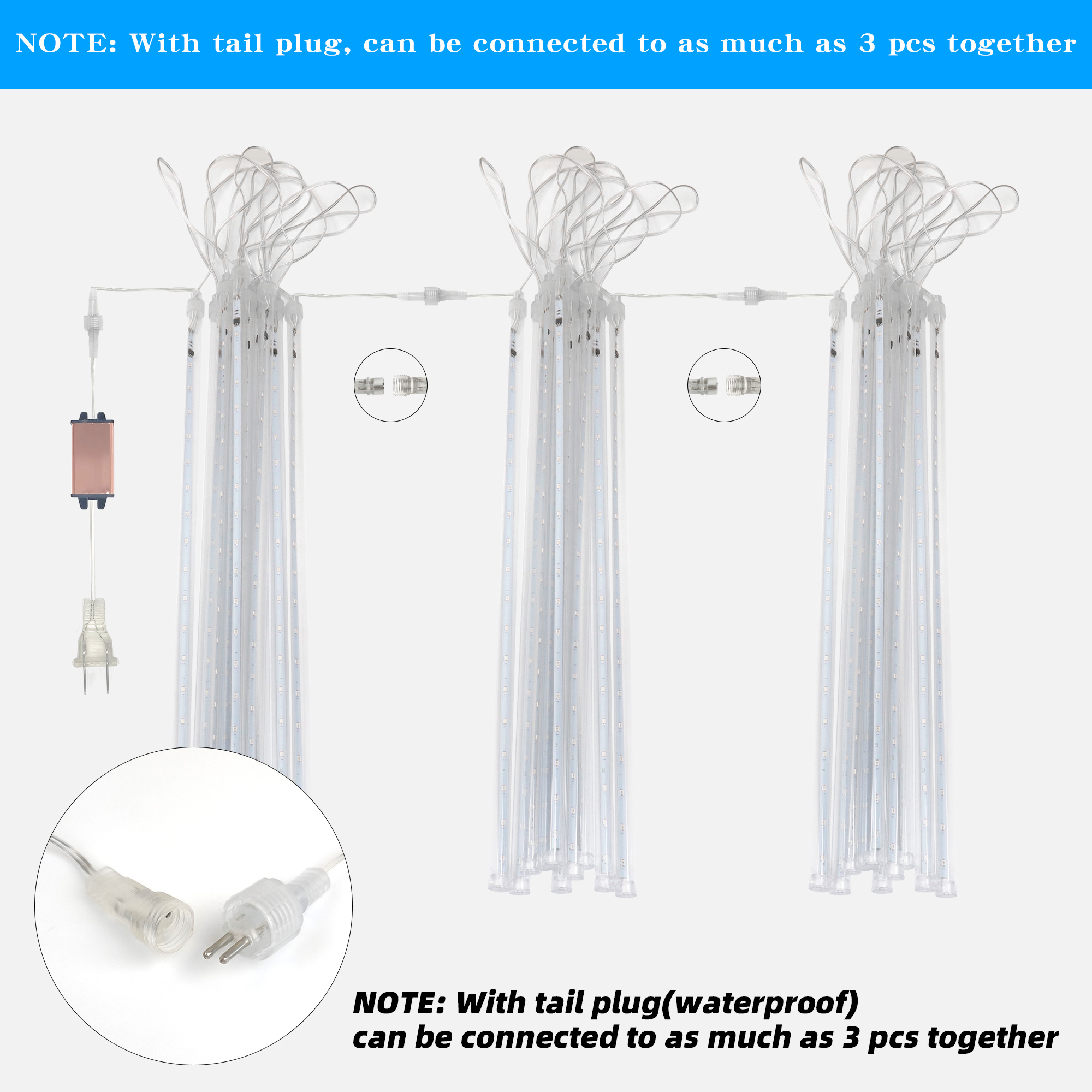 Daybetter Multicolor Meteor Shower Falling Lights, 10 Tubes photo 7
