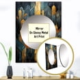 thumbnail image 3 of Designart "Geometric Arches In Black And Gold" Abstract Shapes Mirror Wall Decor - Modern Gold Abstract Mirror Wall Art For Bathroom - 40" x 30" Inch, 3 of 5