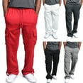 thumbnail image 3 of Babibeauty Men's Urban Straight Leg Jogger Heavy Weight Fleece Cargo Pocket Sweat Pants, 3 of 4