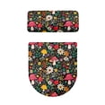 thumbnail image 5 of HELLHERO Mushroom Floral Polyester Toilet Lid Cover Set & Dust-Proof Toilet Top Cover & Elastic Bottom for Toilet Stretch, 5 of 8