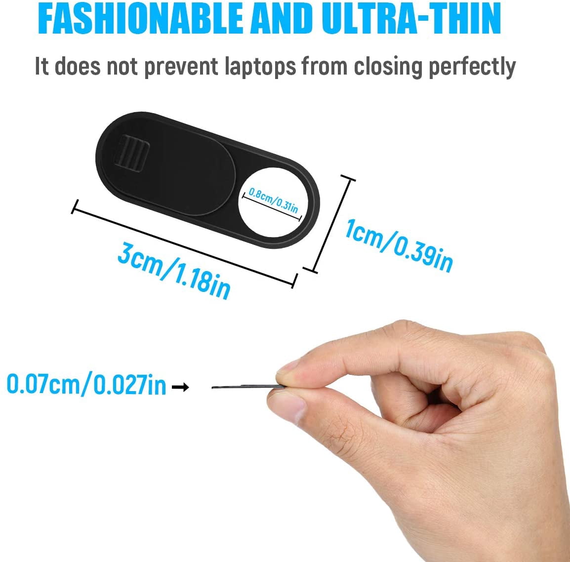 Cache Webcam Ultra-Mince (Lot De 6) - Curseur Magnétique - Protection Vie Privée Pour PC, Mac, Smartphone - 5