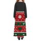 thumbnail image 5 of Vestido de manga larga con cuello redondo para niña, estampado navideño, manga larga, cuello redondo, bolsillos, falda larga informal para adultos, vestido de poliéster para niña., 5 of 5