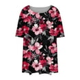 thumbnail image 6 of Women Short Sleeve Tops Plus Size Women Summer Tops Trendy Round Neck Tees for Women Printed Tshirts Womens Tops Dressy Oversized Tops for Women Dressy, 6 of 6