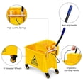 thumbnail image 3 of Mop and Bucket Set with Wringer On Wheels, 21 Quart Capacity Portable Wringer Trolley on Wheels, Side Press Floor Cleaning Wavebrake w/Handle, Mop Bucket for Home, , Restaurants, 3 of 8