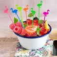 thumbnail image 5 of 50Pcs Party Supplies Flamingo Fruit Fork Mini Pick Buffet Cupcake Fruit Fork Cake Dessert Salad Sticks Cocktail Toothpick Skewer, 5 of 8
