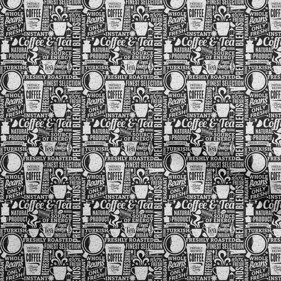 oneOone Cotton Poplin Black Fabric Nostalgia Coffee Quilting Supplies Print Sewing Fabric By The Yard 42 Inch Wide-E4