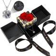 thumbnail image 1 of Juego de collares Lebana con diseño de corazón doble con diseño de corazón de rosa con la inscripción «I Love, 1 of 7