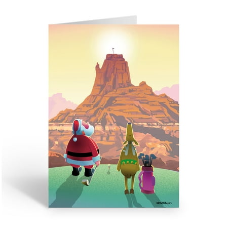 Stonehouse Collection Long Shot - Scenic Mountains Golf Christmas Card - 10008
