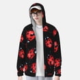 thumbnail image 3 of Pofeuu Beautiful Red Ladybug Print Sun Protection Outdoor Lightweight Full Zip UV Cooling Hoodie Long Sleeve Summer Clothing for Outdoor Hiking-XX-Large, 3 of 5