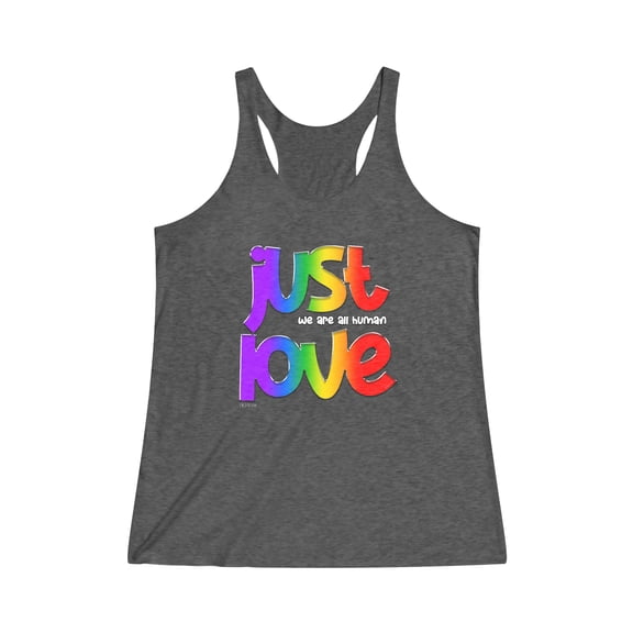 Pride Just Love Women's Racerback Tank By Artist A.Melo