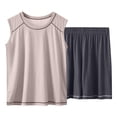 thumbnail image 3 of TAGOLD Kids Toddler Casual 2 Piece Outfits Set,Boys Girls Summer Sleeveless Tank Sets,Children's Solid Color Sleeveless Elastic Waist Shorts Mid Size Children's Summer Casual Home Suit Set,12 Years, 3 of 5