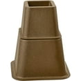 thumbnail image 3 of Adjustable Bed Risers or Furniture Riser Bed Lifts in Heights of 8, 5 or 3 Inches Heavy Duty Set of 4 Bed Riser (Brown), 3 of 4