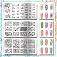 thumbnail image 3 of Juego de 3 placas para estampar uñas con diseño de plantas, estampado de uñas de acero inoxidable con imágenes de flores y hojas., 3 of 7