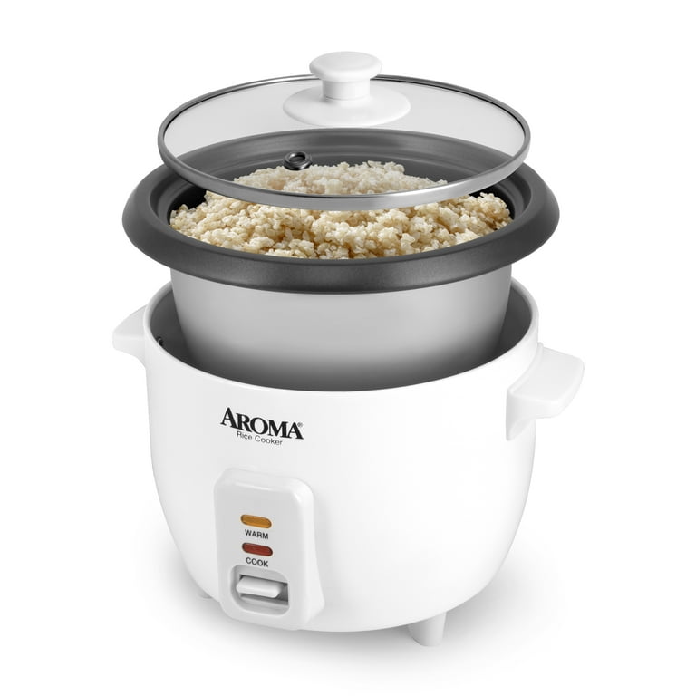 Aroma 6-Cup (Cooked) Rice & Grain Cooker, White