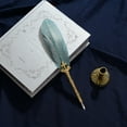 thumbnail image 1 of 1 Juego de pluma de inmersión de pluma de caligrafía Vintage + pluma estilográfica de tinta de escritura de 5 puntas, 1 of 3