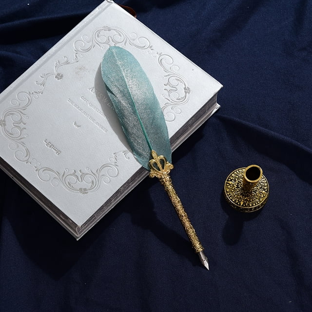 1 Juego de pluma de inmersión de pluma de caligrafía Vintage + pluma estilográfica de tinta de escritura de 5 puntas