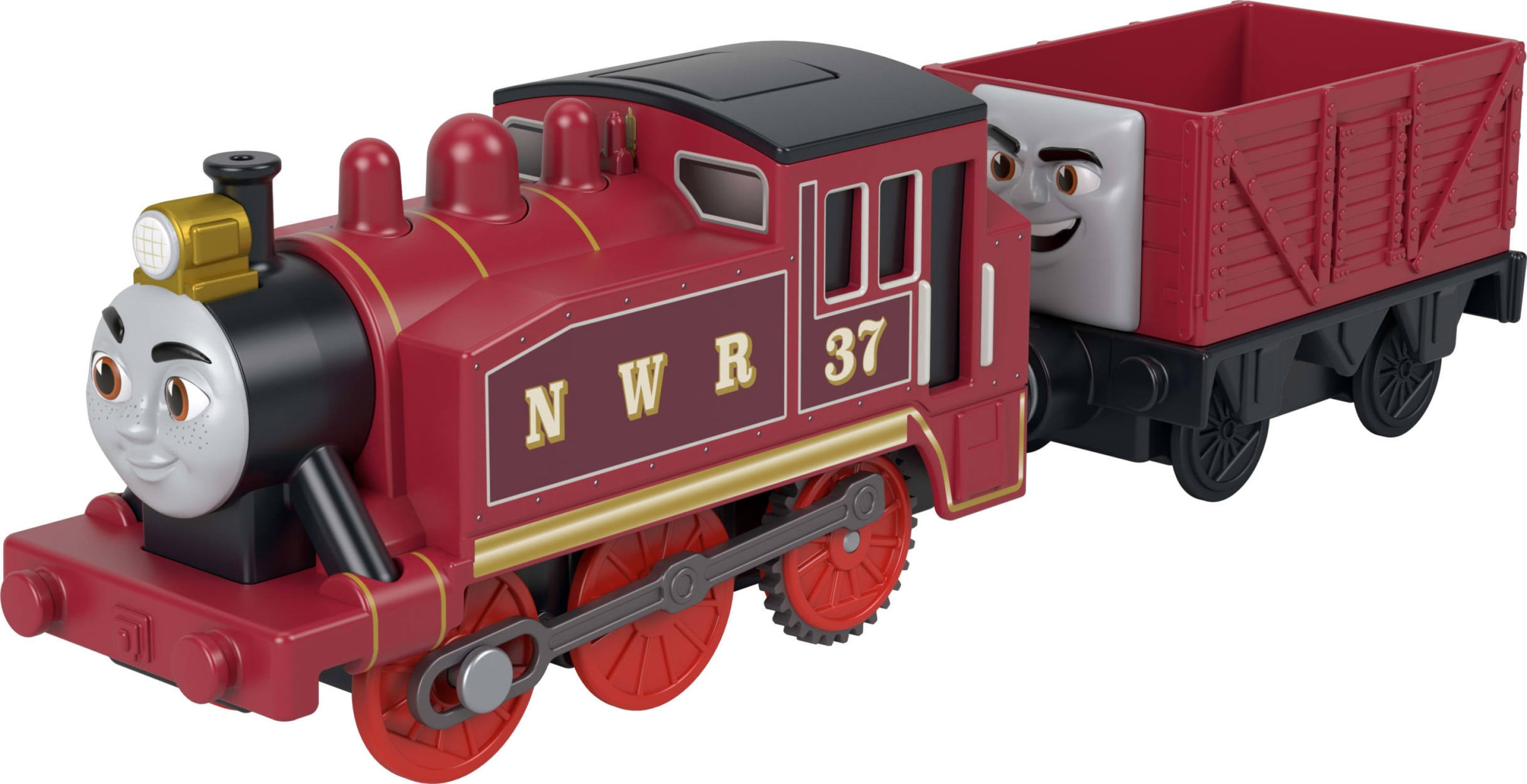 Thomas & Friends by Fisher-Price Motorized Train, Battery-Powered Toy Rosie Engine & Troublesome Truck