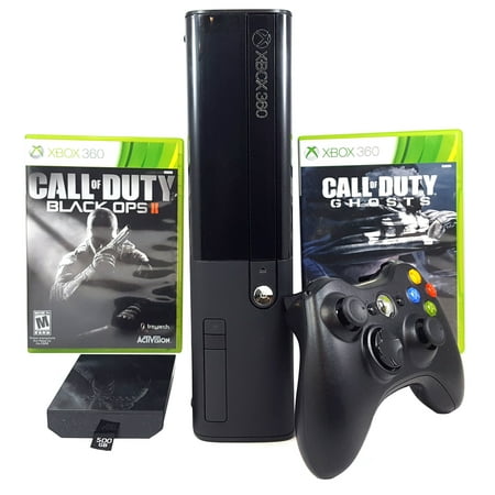 Restored Microsoft Xbox 360 E 500GB Call of Duty Bundle COD Ghosts Black Ops II HDMI (Refurbished)
