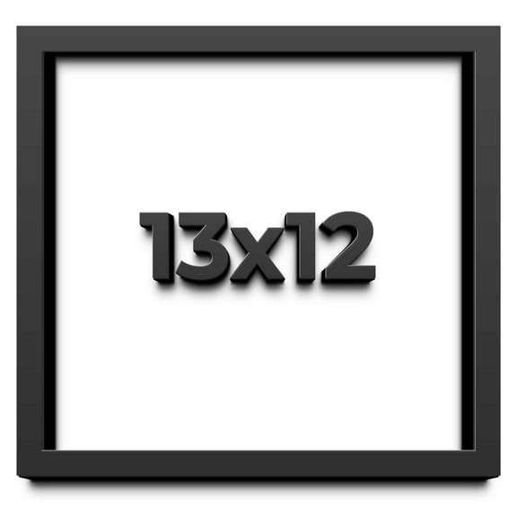 13x12 Shadow Box Black Extra Deep 2" Solid Wood Shadow Box with White Acid-Free Backing, UV Acrylic