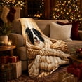 thumbnail image 3 of Border Collie Autumn, Cozy Pet Portrait Pattern, Warm Flannel Blanket for Living Room and Reading Nook with Detailed Artwork, Dog Lovers Thanksgiving Gift, Pet Lover Home Decor, 3 of 9