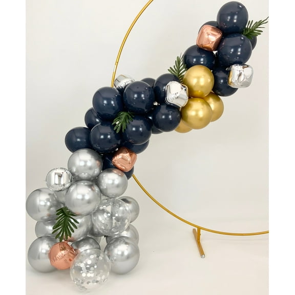 Sweet Moon 50 Piece Sphere Foil and Latex Balloons Garland Set- Baby Shower, Birthday, Gender Reveal, Bridal Shower. Eid, and Ramadan Party Decoration (Navy Blue)