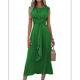 thumbnail image 1 of Vestido Midi Informal de Verano Sin Mangas para Mujer, Ajustado, con Lazo en la Cintura, , para Vacaciones, 2025 Verde XL, 1 of 10
