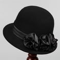 thumbnail image 2 of Slccxzc Elegant Adjustable Fedora Flower Decorated Bowler Hat Versatile Simple Design Dome Top Hat For Party, 2 of 7