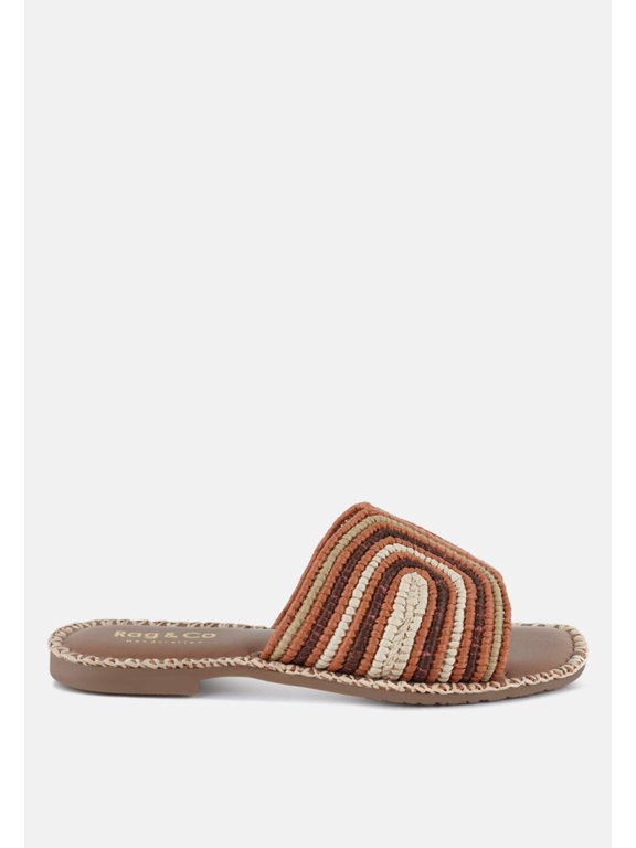 Kivah Handwoven Raffia Slip-On Flats