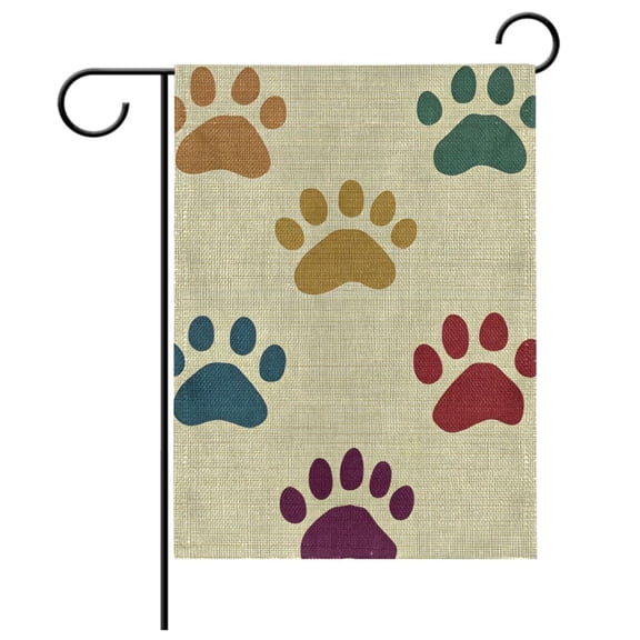 Ryvnso Paw Pattern Garden Flag 12x18 Inch Double Sided Seasonal Yard Decoration