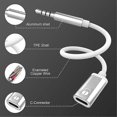 thumbnail image 4 of 3.5mm Male to Type C Female Audio Cable Cord, Analog Audio Jack Headphone Audio Adapter for MP3 Play, 4 of 5