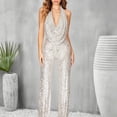 thumbnail image 5 of Ankishi Backless Jumpsuit for Women Deep V Sparkly Halter Cowl Neck Sparkly Jumpsuits Clubwear Outfit for Daily Wear Dating Party, 5 of 7