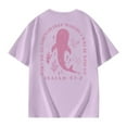 thumbnail image 6 of Little Girls Casual Short Sleeve T Shirt Crewneck Printed Top Clothes Purple Size 6-7T, 6 of 6