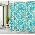 thumbnail image 5 of Ambesonne Antique Shower Curtain, Paisley Blue Flowers, 69"Wx70"L, Aqua Teal, 5 of 5