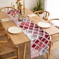 thumbnail image 3 of Red Morocco Table Runner - 70 Inch Long, Kitchen Dining Table Runner Dresser Scarves, Rustic Country Smear Street Mottled Art Farmhouse Decor for Coffee Tables Wedding Party Banquet, 3 of 8