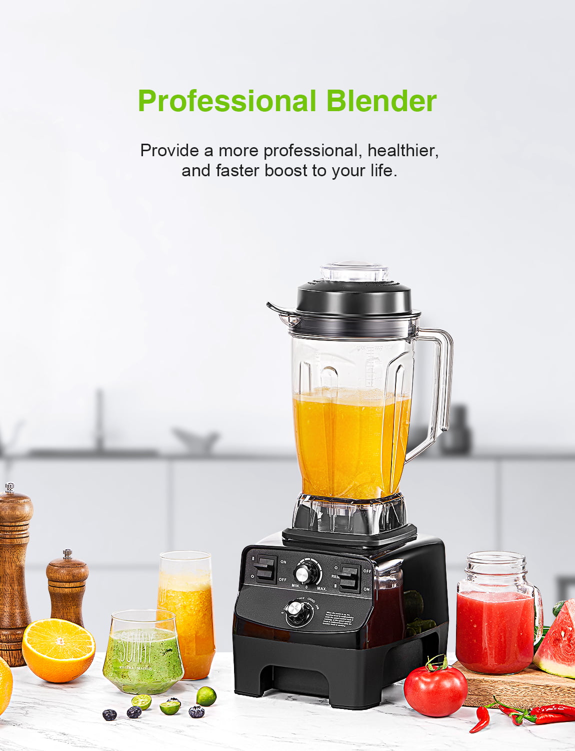 AICOOK Smoothie Blender, 9 Speeds Control, Touch Screen