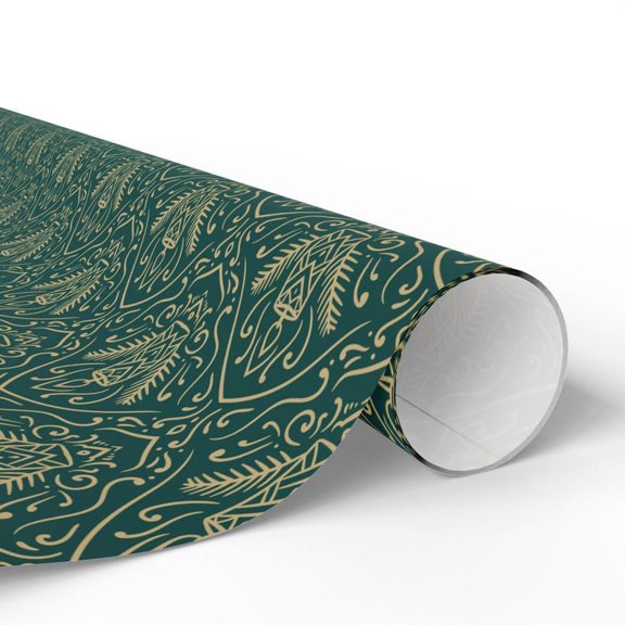 Dark Green Christmas Wrapping Paper, Vintage Holiday Gift Wrap, Christmas Present Wrapping, Wrapping Paper Christmas Paper Retro Christmas Gift