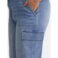 thumbnail image 3 of Madden NYC Women’s Plus Size Skater Cargo Jeans, 29" Inseam, Sizes 1X-4X, 3 of 4