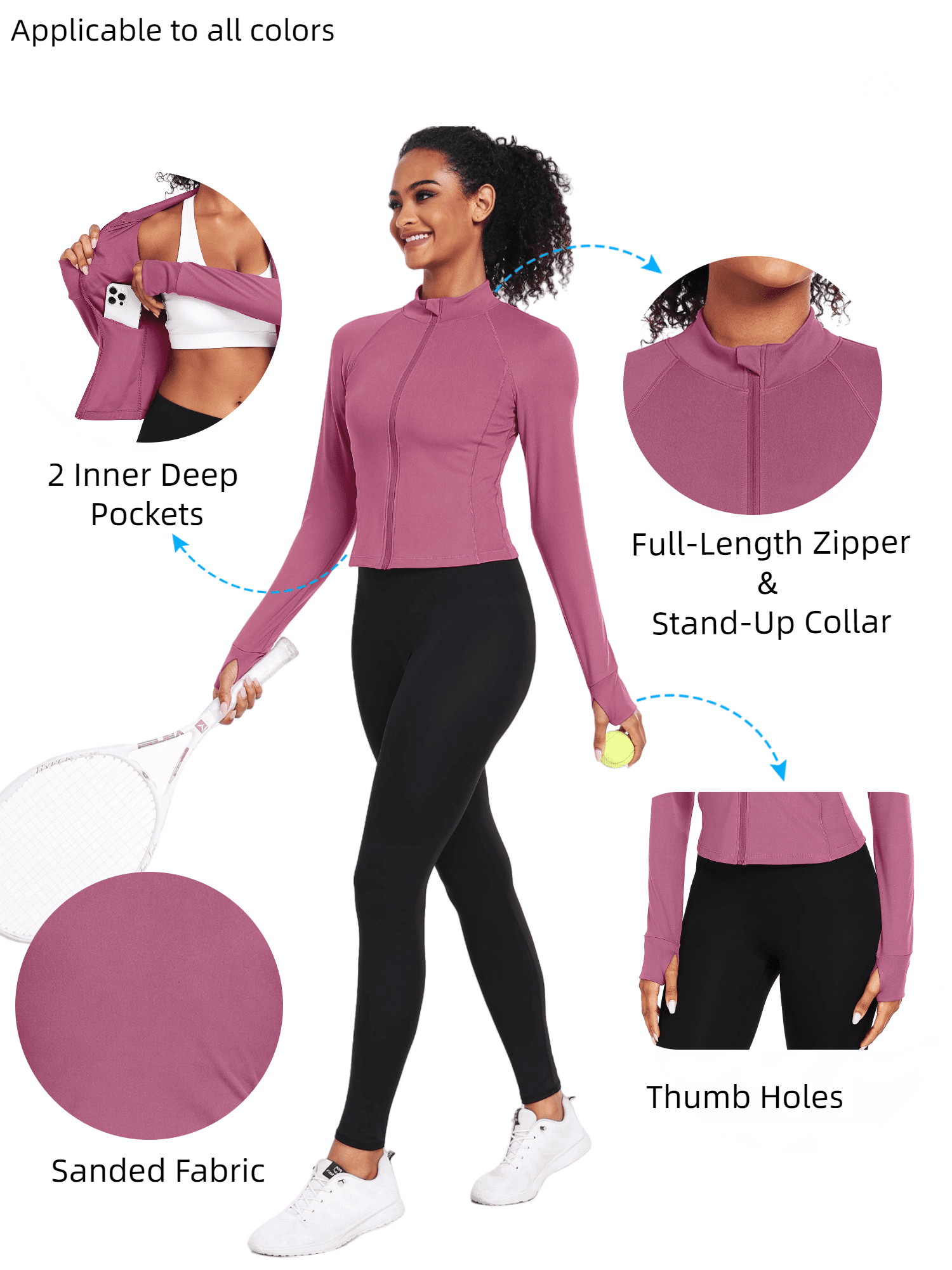 NELEUS Womens Athletic Jackets Zip Up Yoga Workout Jacket Short Coat Slim Fit With 2 Inner Pockets,Light Green,US Size XL