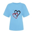 thumbnail image 5 of SOOMLON Valentine's Day Outfits Women Couple Valentines Gift Comfy Short Sleeve Crewneck Tops Funny Love Heart Graphic Tops Fashion Valentines Clothes 2025 Sky Blue 2XL, 5 of 6